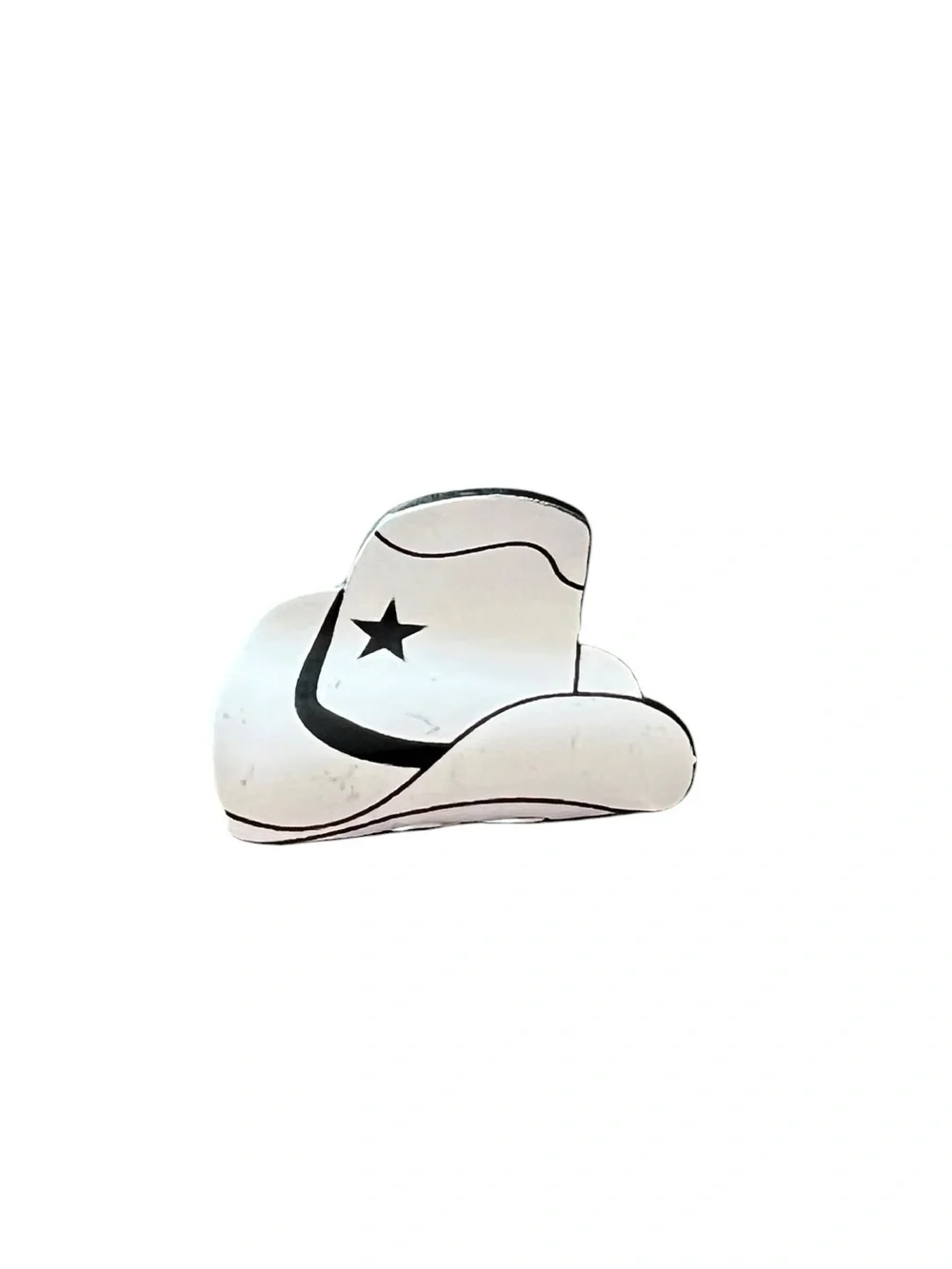 New Black White Star 10 Gallon Cowboy Hat Western 2” Sm Lobster Claw Hair Clip